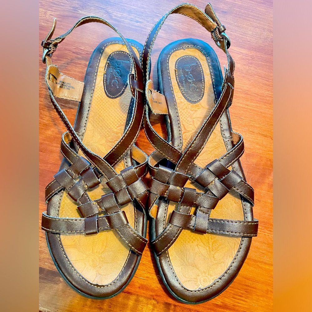 Dress sandals. Dark brown. Size 9. Gently worn.